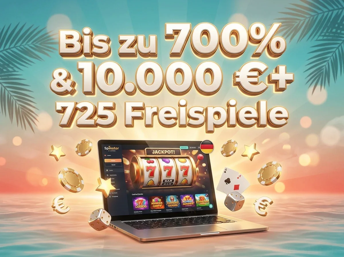 Bis zu 700% & 10.000 €+ 725 Freispiele